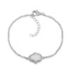 925 Sterling Silver Clear CZ and White Opal Hamsa Bracelet