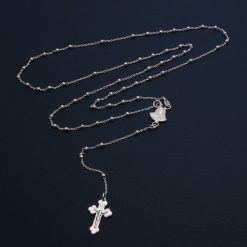 Alternative view of 925 Sterling Silver High Polished Rosary 3mm