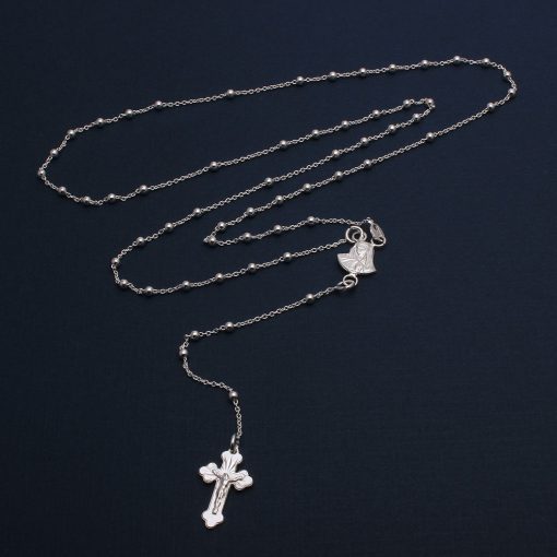 925 Sterling Silver High Polished Rosary 3mm - Image 2
