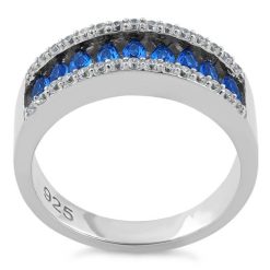 Alternative view of 925 Sterling Silver Marquise Blue Spinel CZ Ring