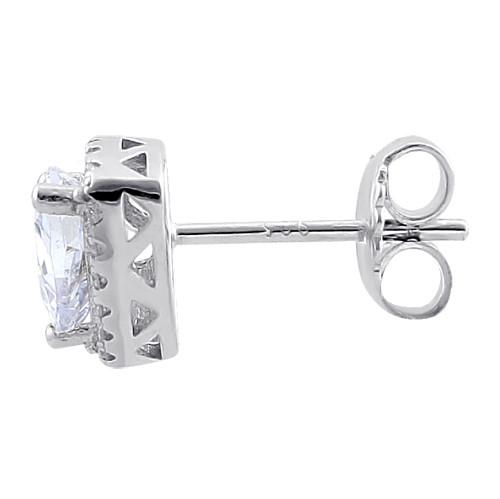 925 Sterling Silver Stud CZ Earrings - Image 2