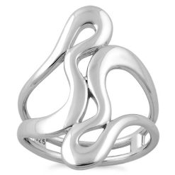 Alternative view of 925 Sterling Silver Abstract Wriggle Ring
