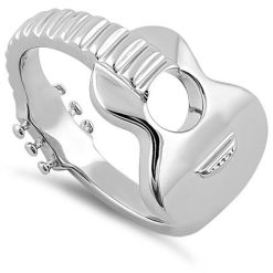925 Sterling Silver Guitar Ring