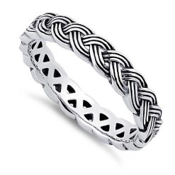 925 Sterling Silver Braid Eternity Band