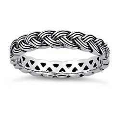 Alternative view of 925 Sterling Silver Braid Eternity Band