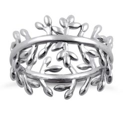 Alternative view of 925 Sterling Silver Branches and Leaves Eternity Ring