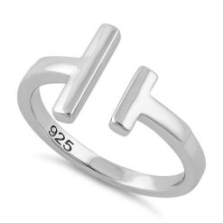 925 Sterling Silver Double Bar Ring