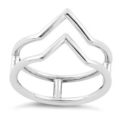 Alternative view of 925 Sterling Silver Double V Ring