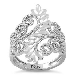 Alternative view of 925 Sterling Silver Leaf And Vines Ring