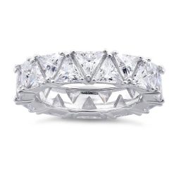 Alternative view of 925 Sterling Silver Eternity Triangle Clear CZ Ring