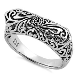 925 Sterling Silver Floral Statement Ring