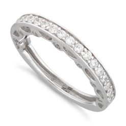 925 Sterling Silver Half Eternity Clear CZ Ring
