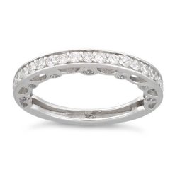 Alternative view of 925 Sterling Silver Half Eternity Clear CZ Ring