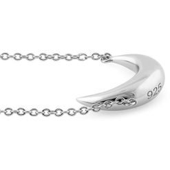 Alternative view of 925 Sterling Silver Half Moon Necklace