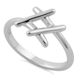 925 Sterling Silver Hashtag Ring