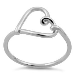 925 Sterling Silver Heart Knot Ring