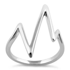 Alternative view of 925 Sterling Silver Heartbeat Ring