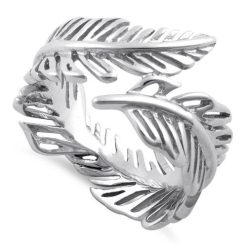 925 Sterling Silver Feather Ring
