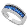 925 Sterling Silver Marquise Blue Spinel CZ Ring