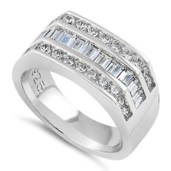 925 Sterling Silver Men's  CZ Rings