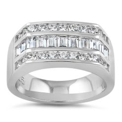 Alternative view of 925 Sterling Silver Men's  CZ Rings