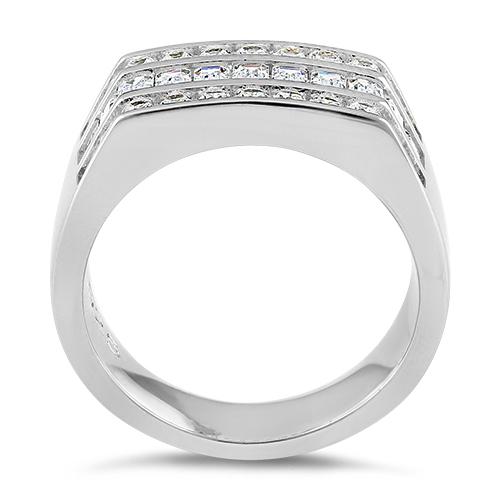 925 Sterling Silver Men's CZ Rings - Image 3