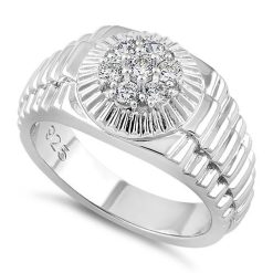 925 Sterling Silver Men's Premium CZ Ring
