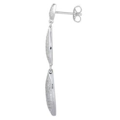 Alternative view of 925 Sterling Silver Pave CZ Dangle Earrings