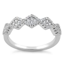 Alternative view of 925 Sterling Silver Rhombus Shape CZ Ring