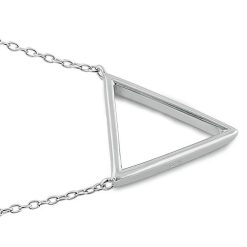 925 Sterling Silver Triangle Necklace - Image 3