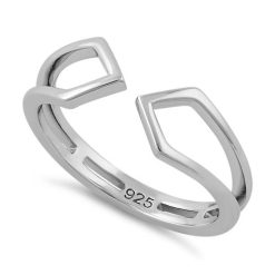 925 Sterling Silver Sharp End to End Ring