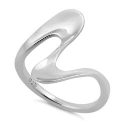 925 Sterling Silver Melted Wave Ring