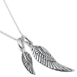 925 Sterling Silver Wings 16" Necklace
