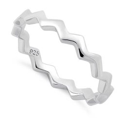 925 Sterling Silver Zig Zag Ring