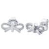 925 Sterling Silver Bow CZ Earrings