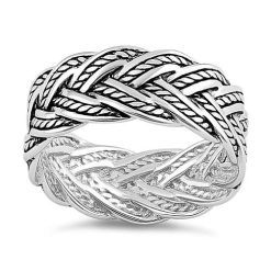 Alternative view of 925 Sterling Silver Deep Woven Ring