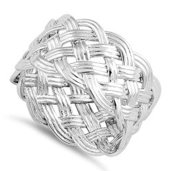 925 Sterling Silver Woven Knot Ring