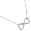 925 Sterling Silver Infinity Heart CZ 16" Necklace