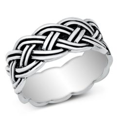 925 Sterling Silver Oxidized Braid Ring