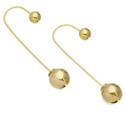 925 Sterling Silver Gold Plated Hanging Beaded Hook Earrings