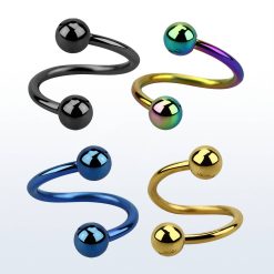 Anodized plated 316L surgical steel twister