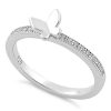 925 Sterling Silver Butterfly CZ Ring
