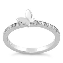 Alternative view of 925 Sterling Silver Butterfly CZ Ring