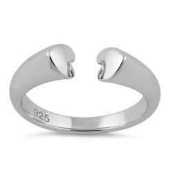 Alternative view of 925 Sterling Silver End to End Heart Ring