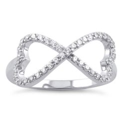 Alternative view of 925 Sterling Silver Infinity Heart CZ Ring