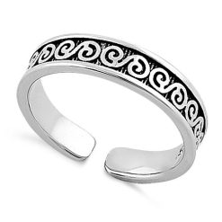 925 Sterling Silver Celtic S Adjustable Toe Ring