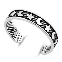 925 Sterling Silver Moon and Star Adjustable Toe Ring