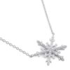 925 Sterling Silver Unique Snowflake Clear CZ Necklace
