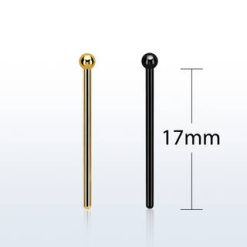 PVD Plated Steel "BEND IT" Nose Stud With A 2MM Ball Top