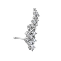Alternative view of 925 Sterling Silver Elegant Cluster Wings Round Cut Clear CZ Earrings